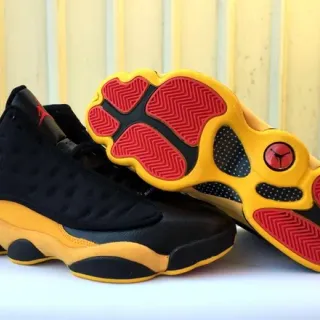 Air Jordan 13 Black Yellow Red Basketball Shoes