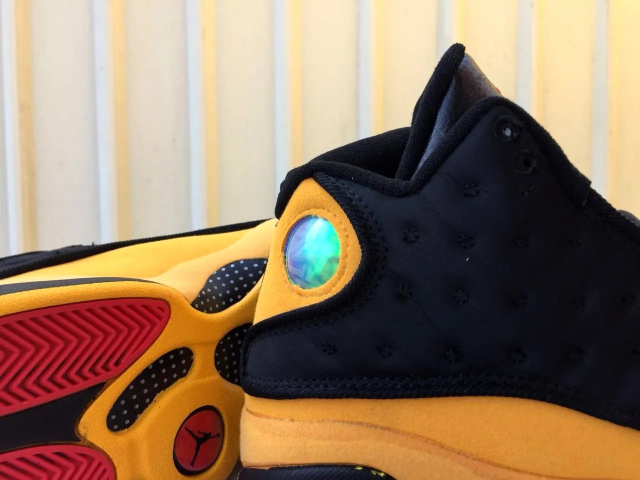 Air Jordan 13 Black Yellow Red Basketball Shoes 4