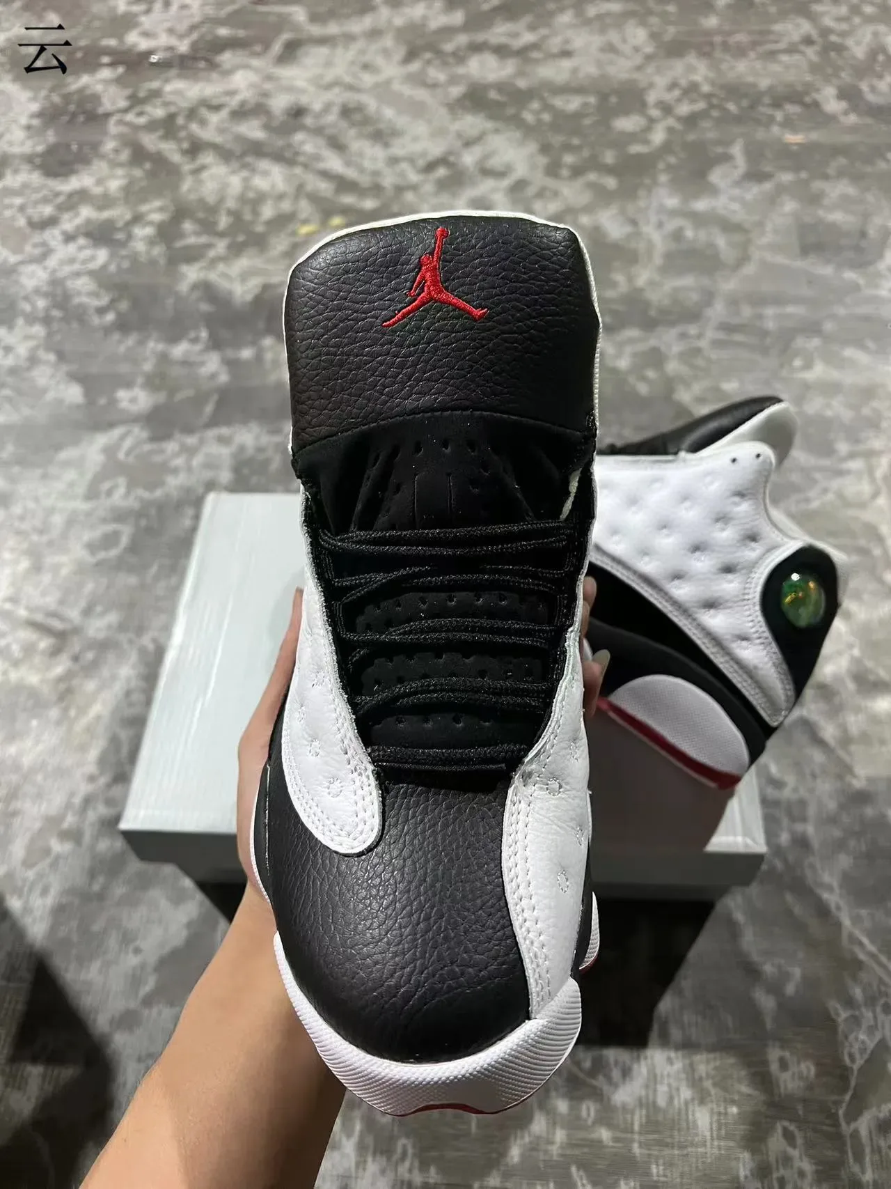Air Jordan 13 Tênis de Basquete Branco Preto Verde Joya 3
