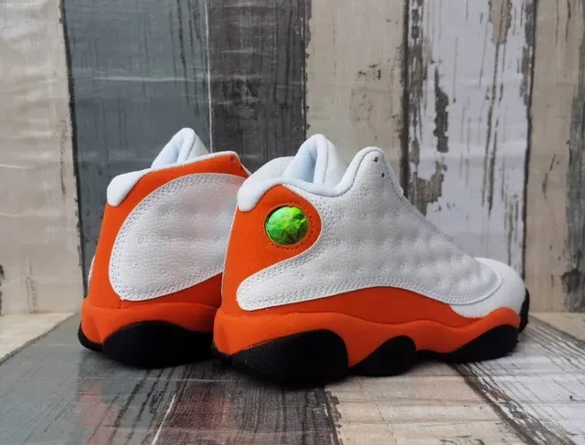 Air Jordan 13 Blanc Orange Noir Chaussures de Basketball 5