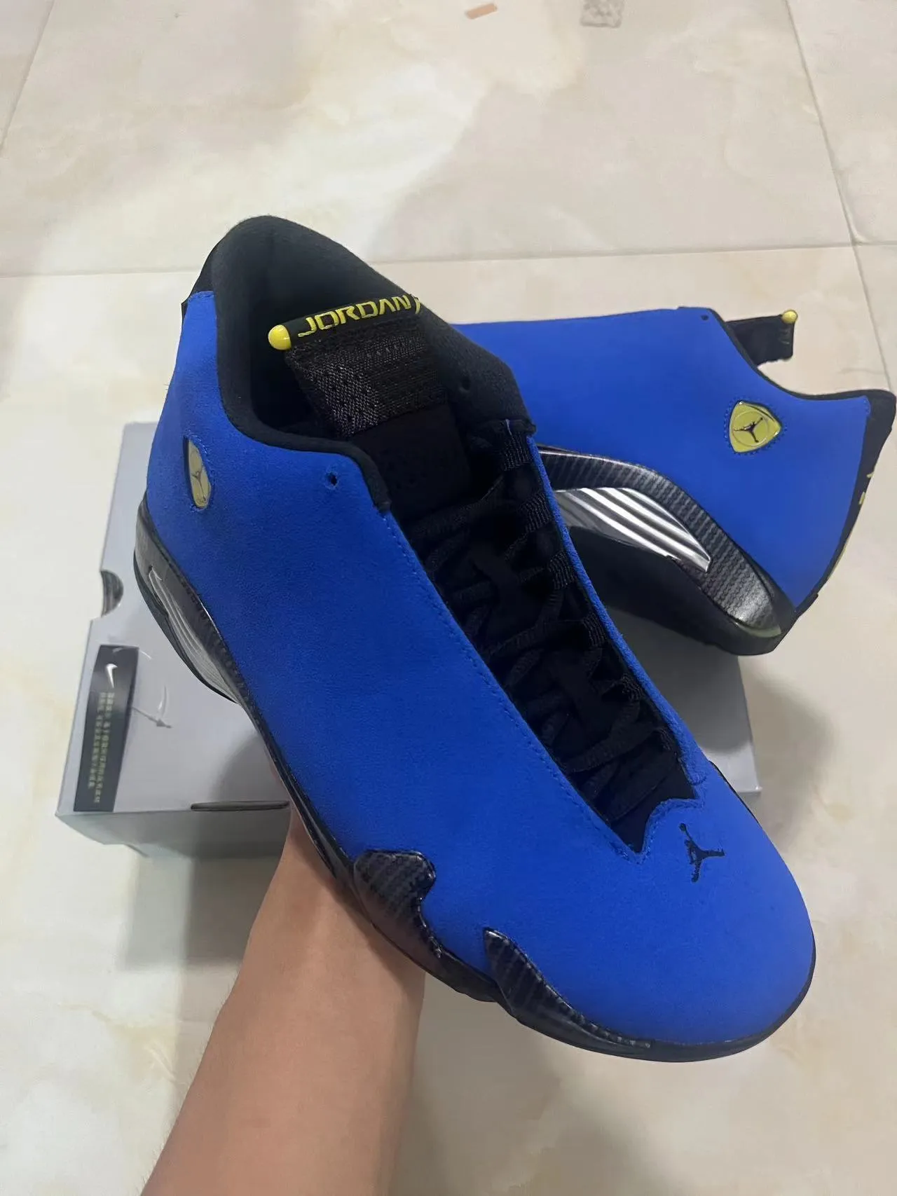 Air Jordan 14 Royal Blue Carbon Fiber Basketball Shoes 2