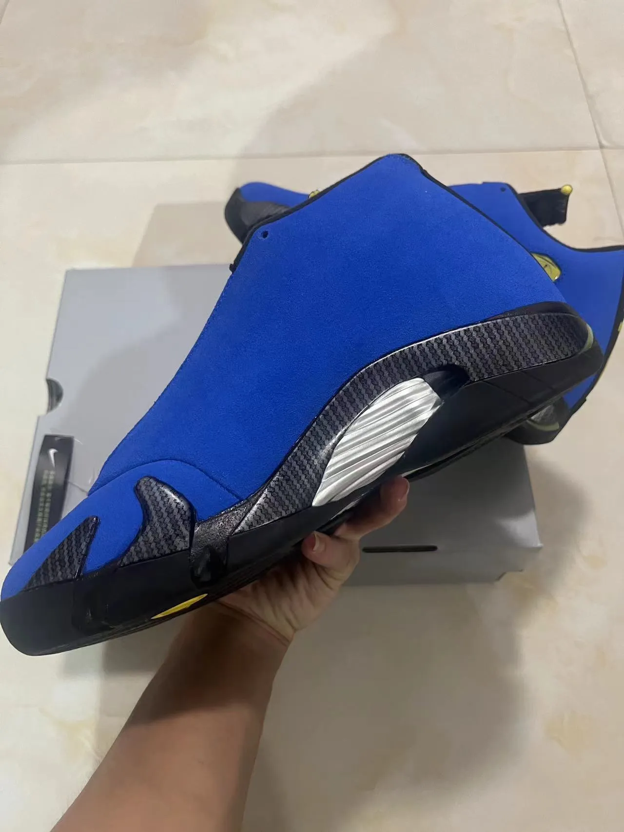 Air Jordan 14 Royal Blue Carbon Fiber Basketball Shoes 5
