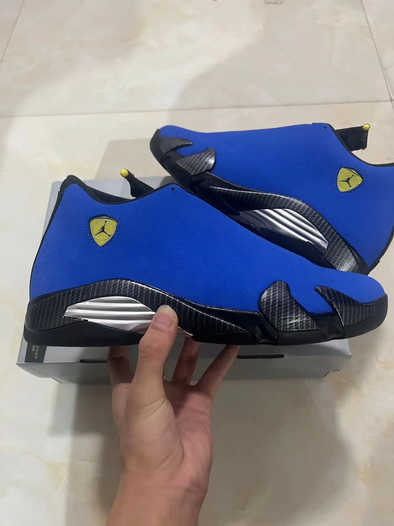 Air Jordan 14 Royal Blue Carbon Fiber Basketball Shoes 7