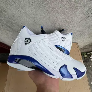 Air Jordan 14 Branco Azul Real Tênis de Basquete