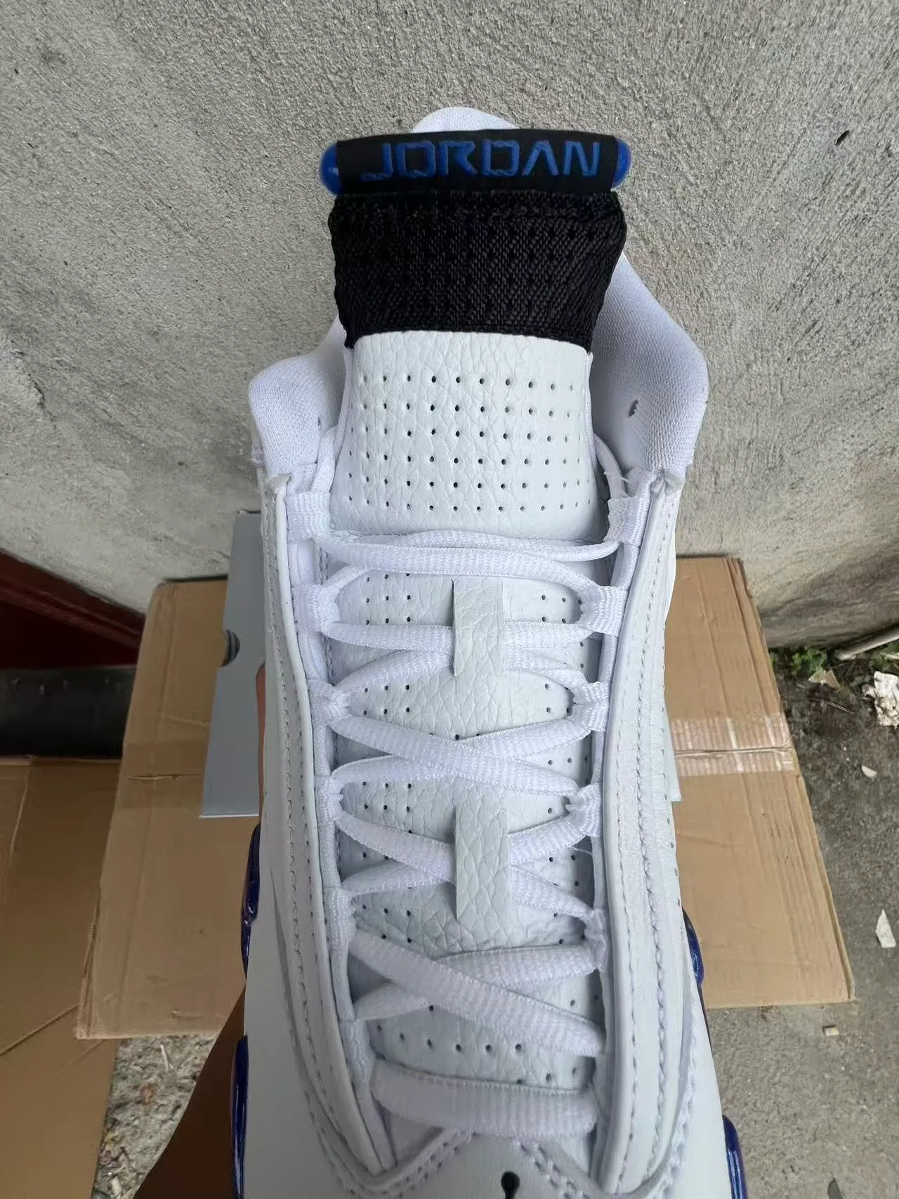 Air Jordan 14 Blanco Azul Real Zapatillas de Baloncesto 2