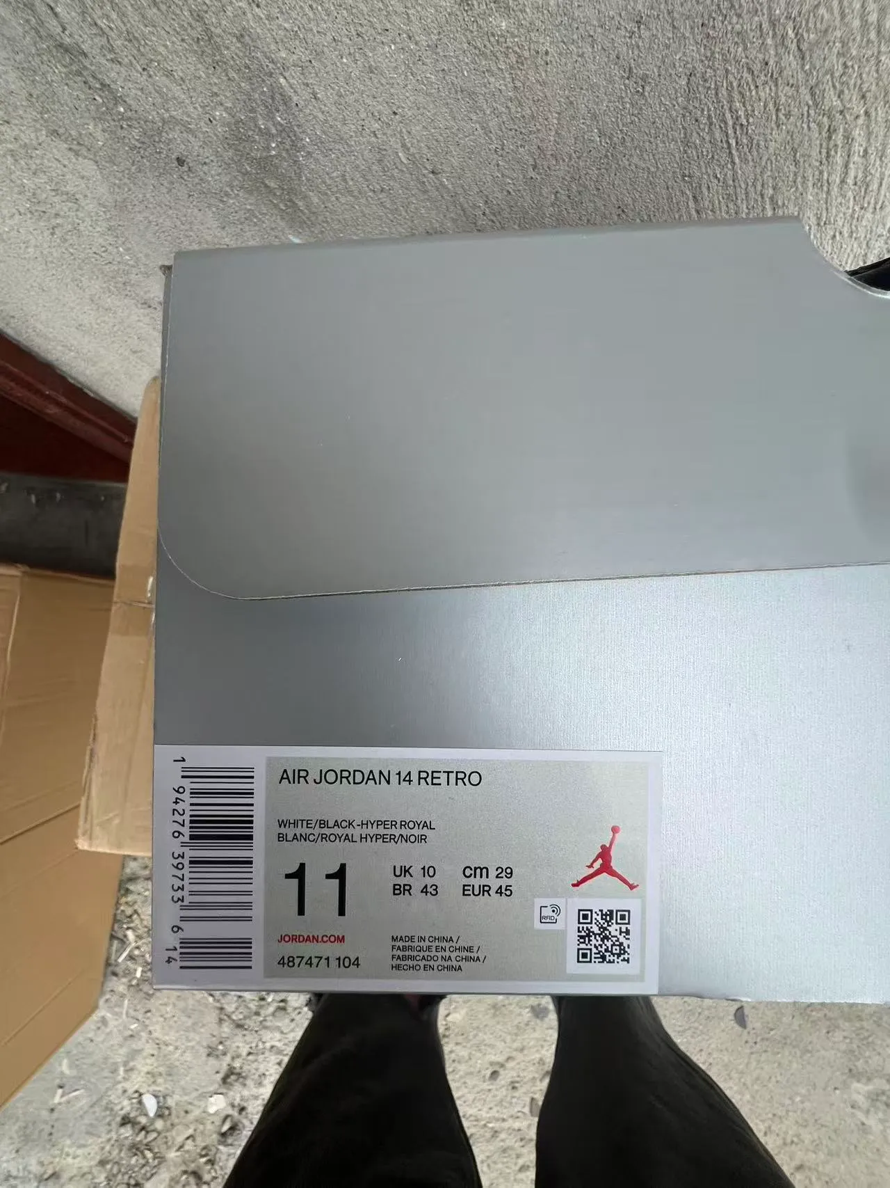 Air Jordan 14 Blanco Azul Real Zapatillas de Baloncesto 5