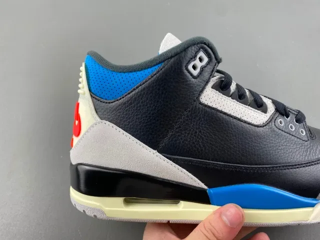 Air Jordan 3 Black Blue Cream Basketball Shoes 3