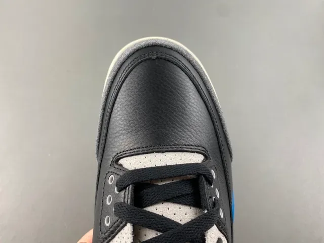 Air Jordan 3 Black Blue Cream Basketball Shoes 5