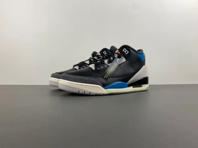 Air Jordan 3 Black Blue Cream Basketball Shoes 10