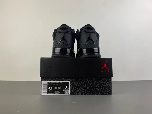 Air Jordan 3 Black Elephant Basketball Shoes 17