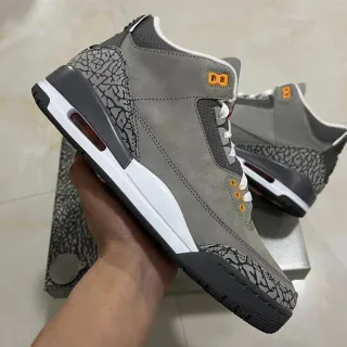 Air Jordan 3 Gray Elephant Orange Basketball Shoes