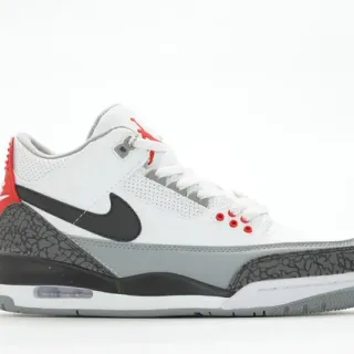 Air Jordan 3 White Black Cement Red Basketball Shoes