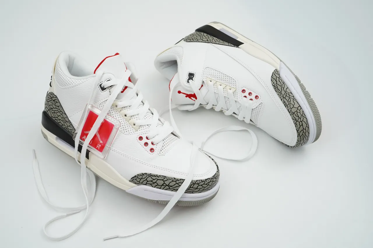 Air Jordan 3 White Cement Elephant Print Basketball Shoes 2
