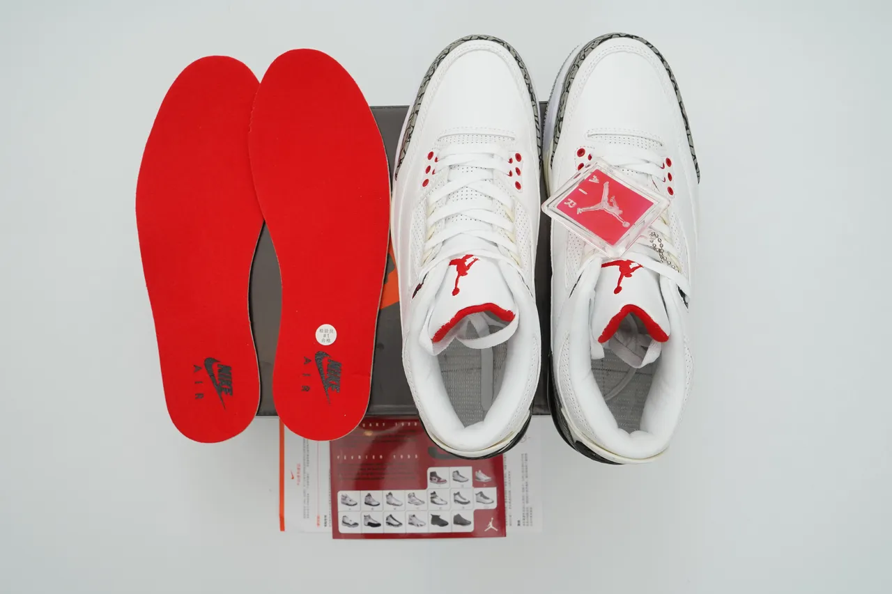 Air Jordan 3 White Cement Elephant Print Basketball Shoes 3