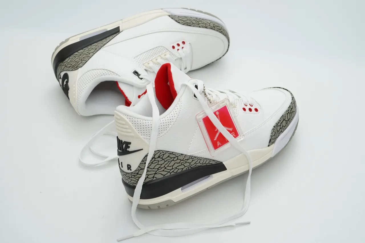 Air Jordan 3 White Cement Elephant Print Basketball Shoes 6