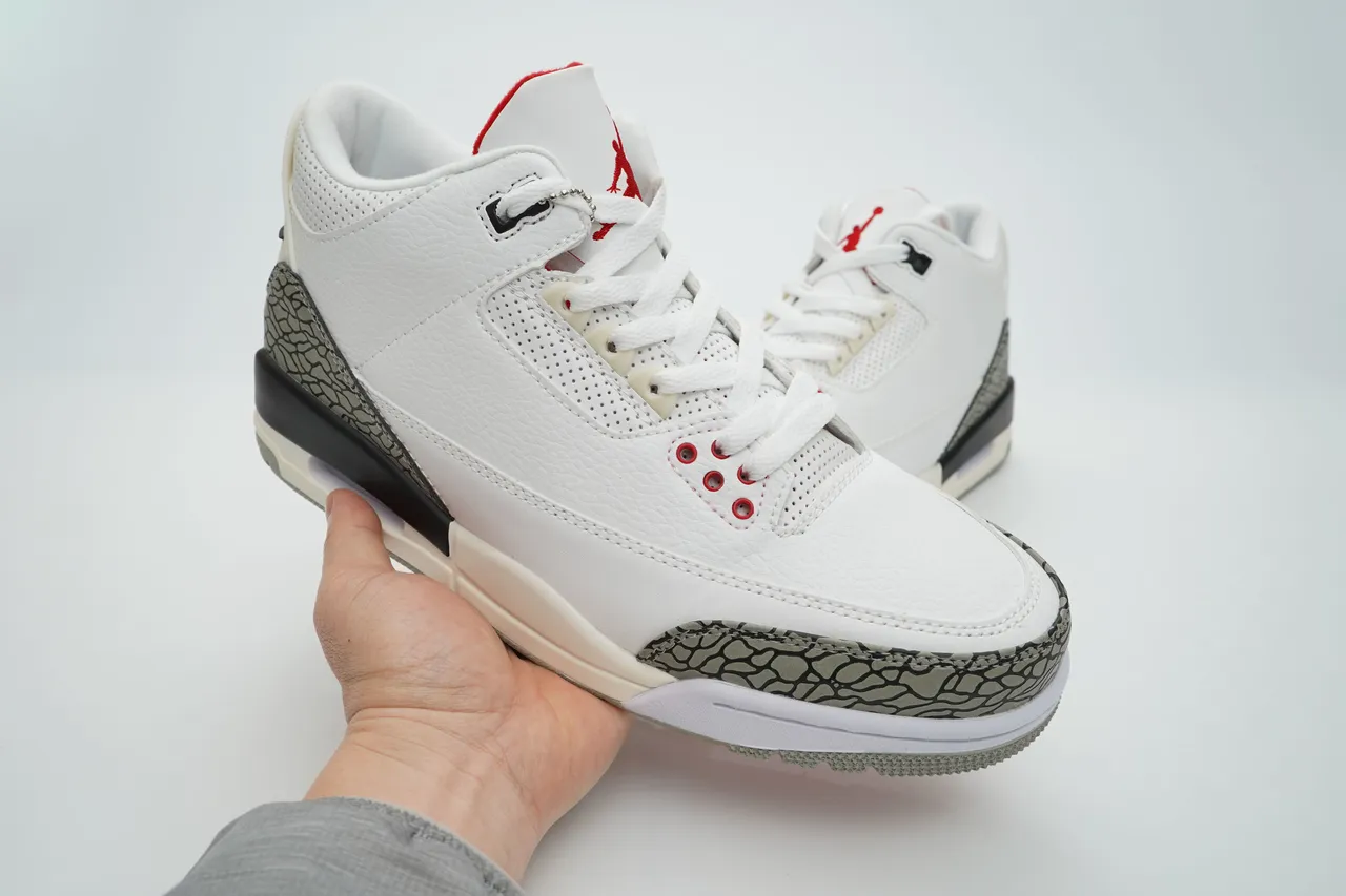 Air Jordan 3 White Cement Elephant Print Basketball Shoes 7