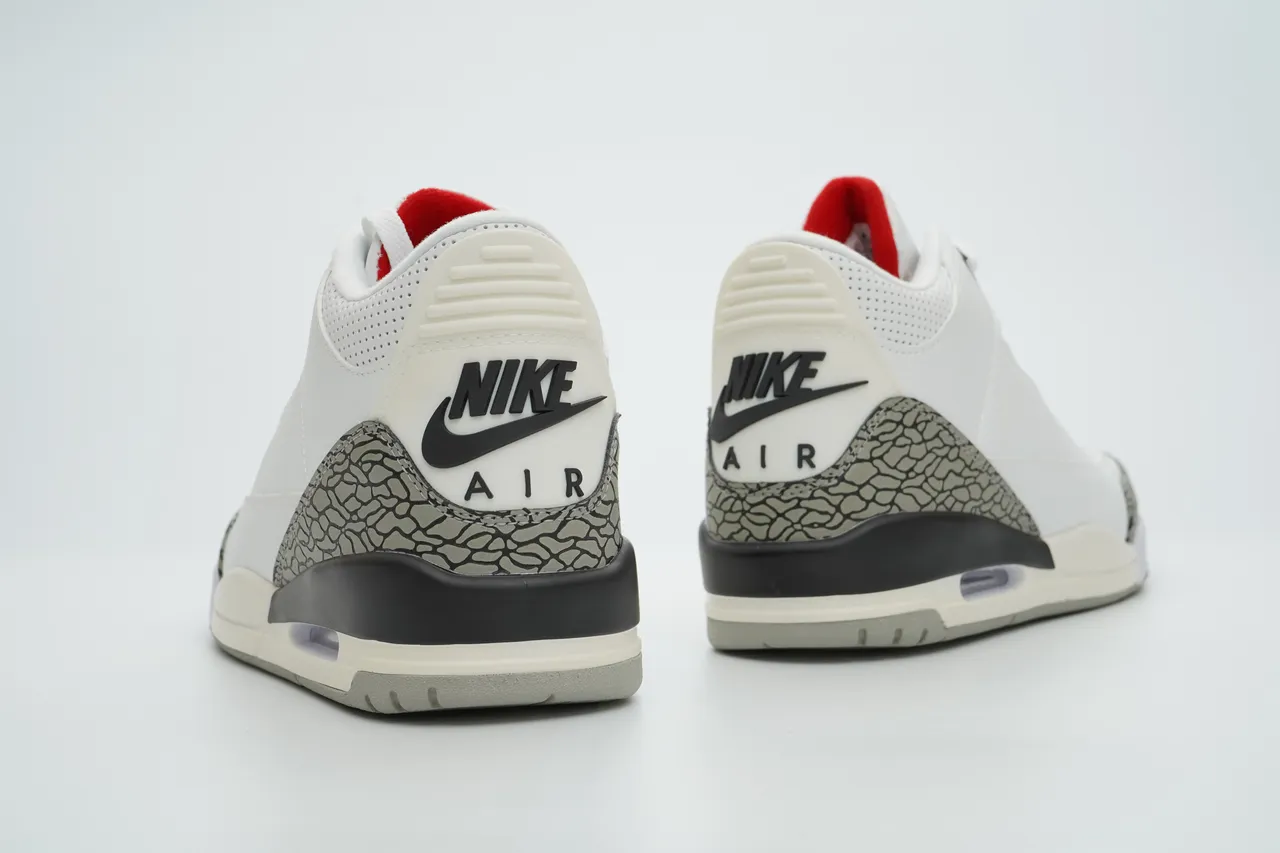 Air Jordan 3 White Cement Elephant Print Basketball Shoes 8