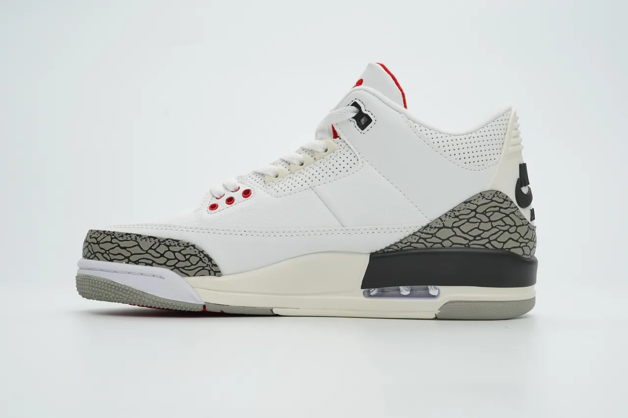 Air Jordan 3 White Cement Elephant Print Basketball Shoes 10