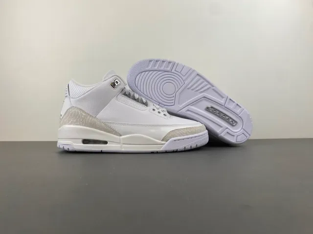 Air Jordan 3 Chaussures de Basketball Éléphant Blanc Imprimé 12