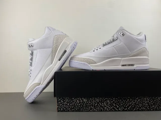 Air Jordan 3 Chaussures de Basketball Éléphant Blanc Imprimé 14
