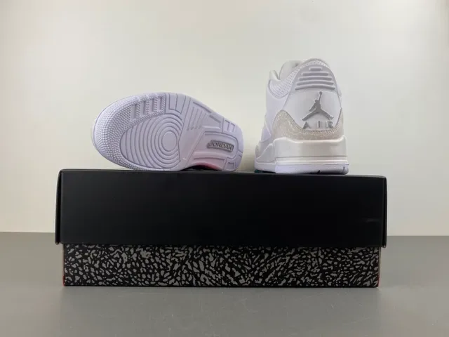 Air Jordan 3 Chaussures de Basketball Éléphant Blanc Imprimé 16