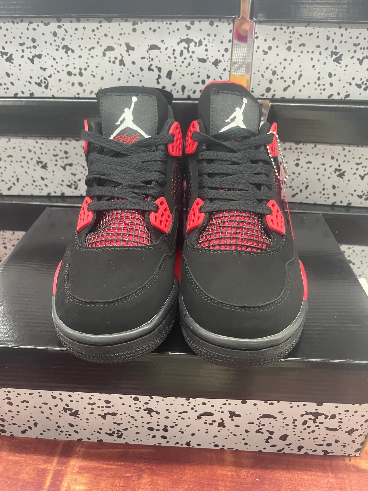 Air Jordan 4 Black and University Red Basketball Shoes 4
