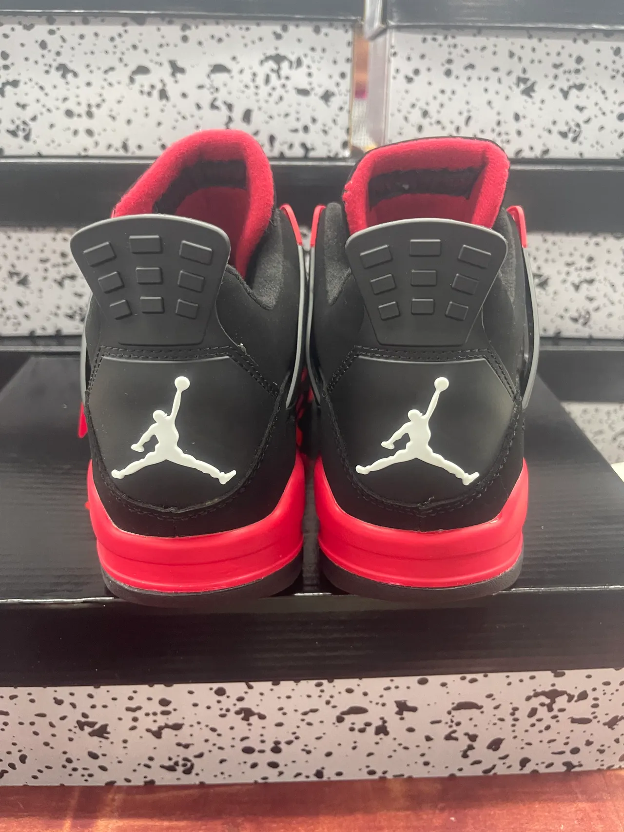 Air Jordan 4 Black and University Red Basketball Shoes 6