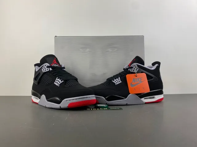 Air Jordan 4 Black Cement Red Basketball Shoes 13