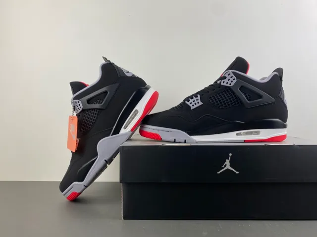 Air Jordan 4 Black Cement Red Basketball Shoes 14