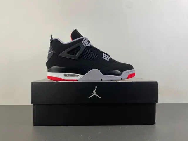 Air Jordan 4 Black Cement Red Basketball Shoes 15