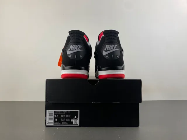 Air Jordan 4 Black Cement Red Basketball Shoes 17