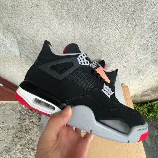 Air Jordan 4 Black Cement Red Basketball Shoes