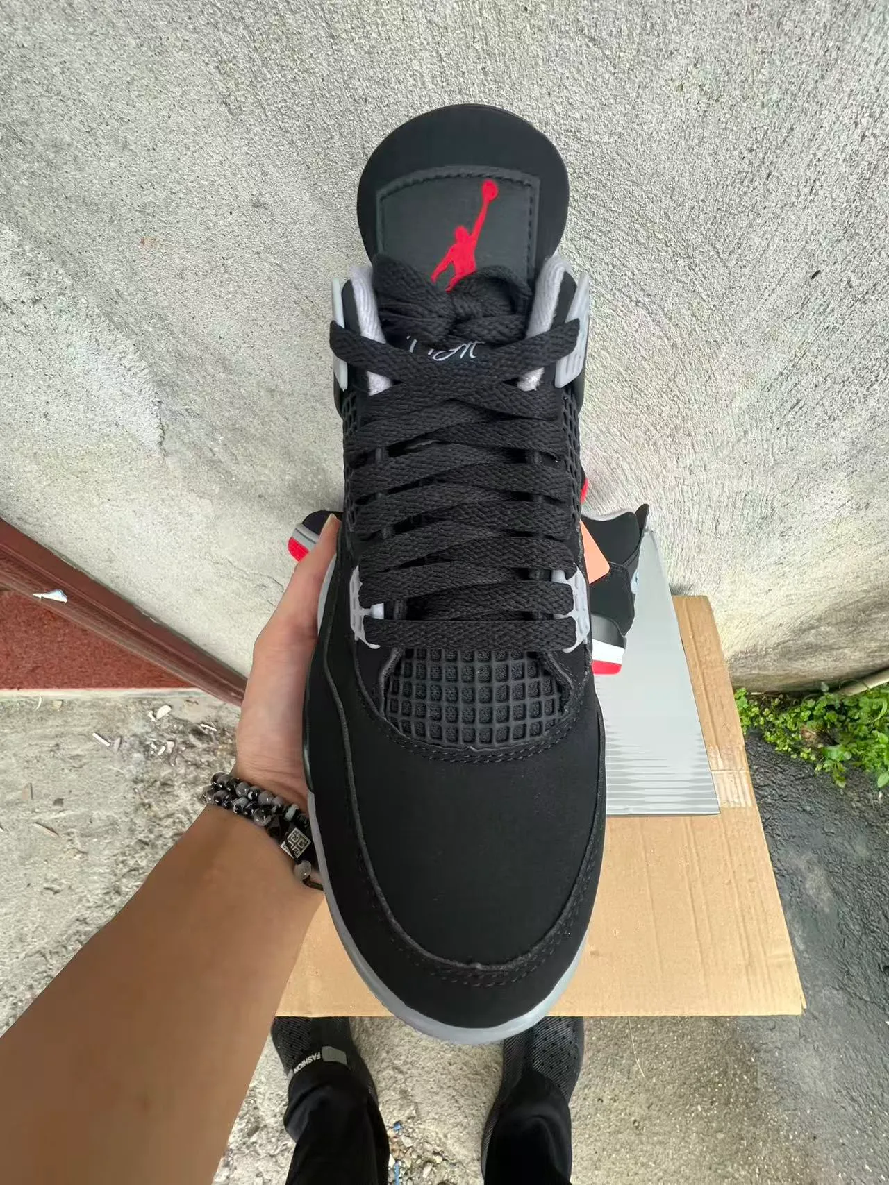Air Jordan 4 Black Cement Red Basketball Shoes 3