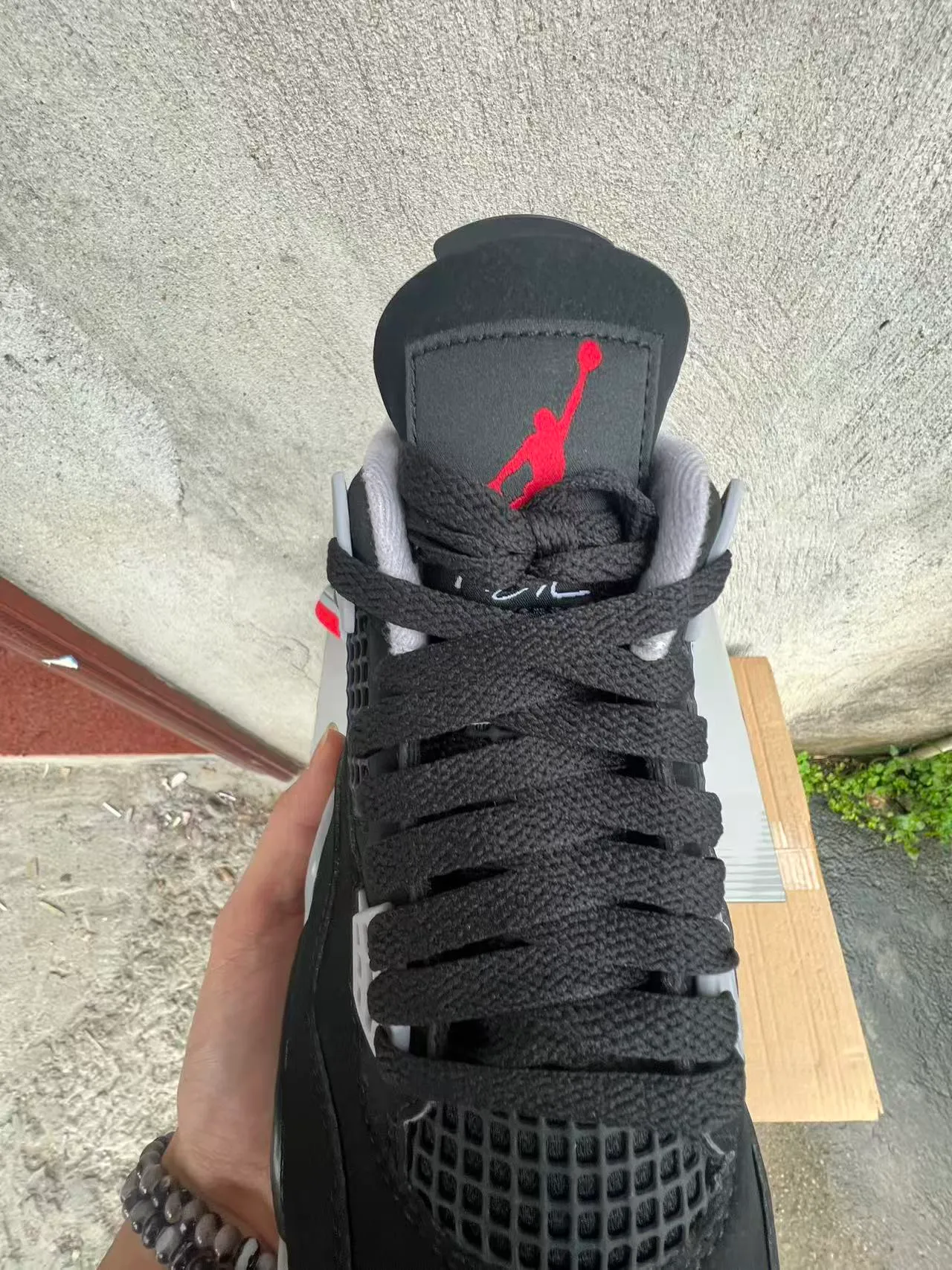 Air Jordan 4 Black Cement Red Basketball Shoes 4
