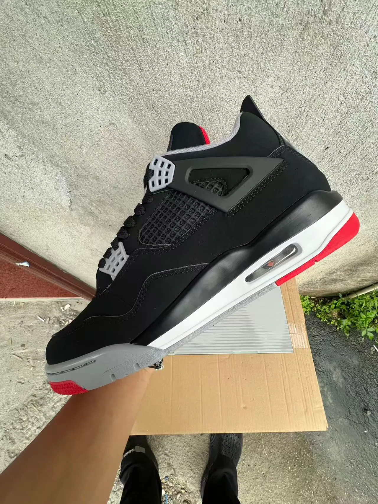 Air Jordan 4 Black Cement Red Basketball Shoes 5