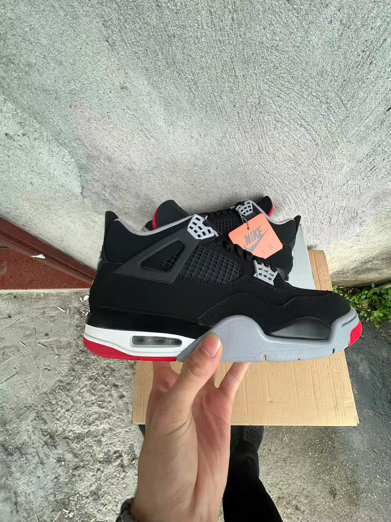Air Jordan 4 Black Cement Red Basketball Shoes 7