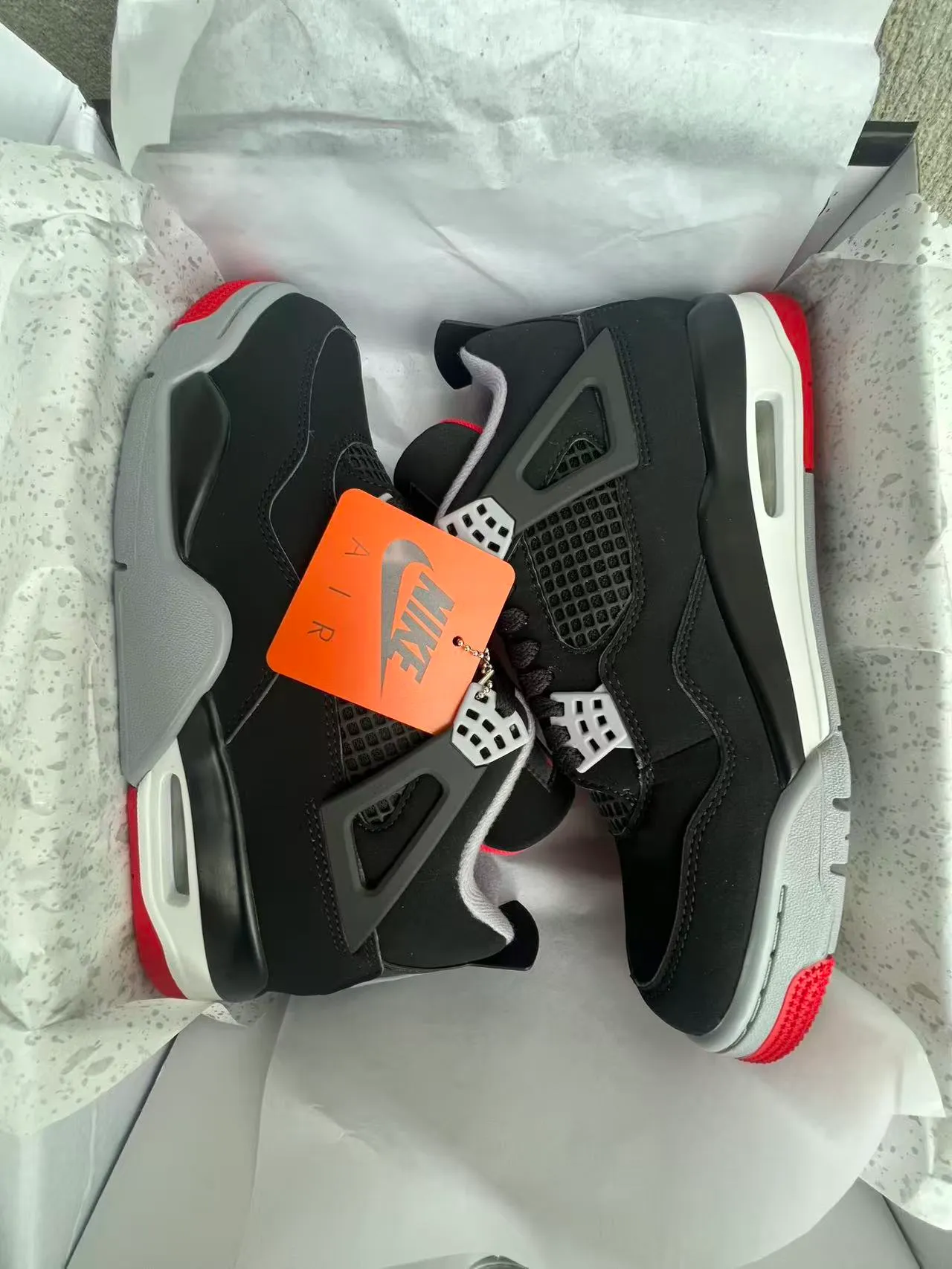 Air Jordan 4 Black Cement Red Basketball Shoes 9