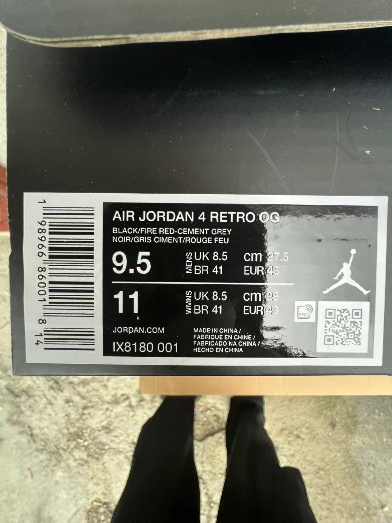 Air Jordan 4 Black Cement Red Basketball Shoes 10