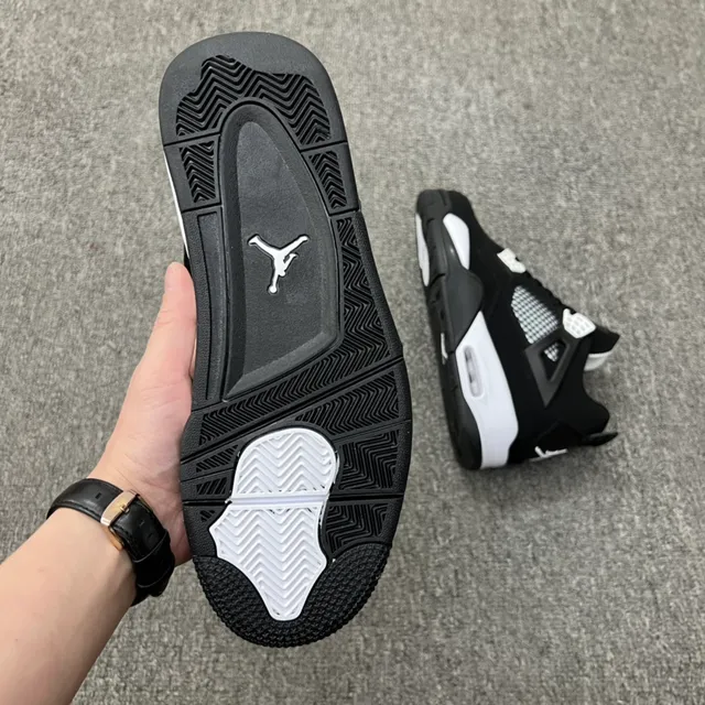 Air Jordan 4 Black White Basketball Shoes 6
