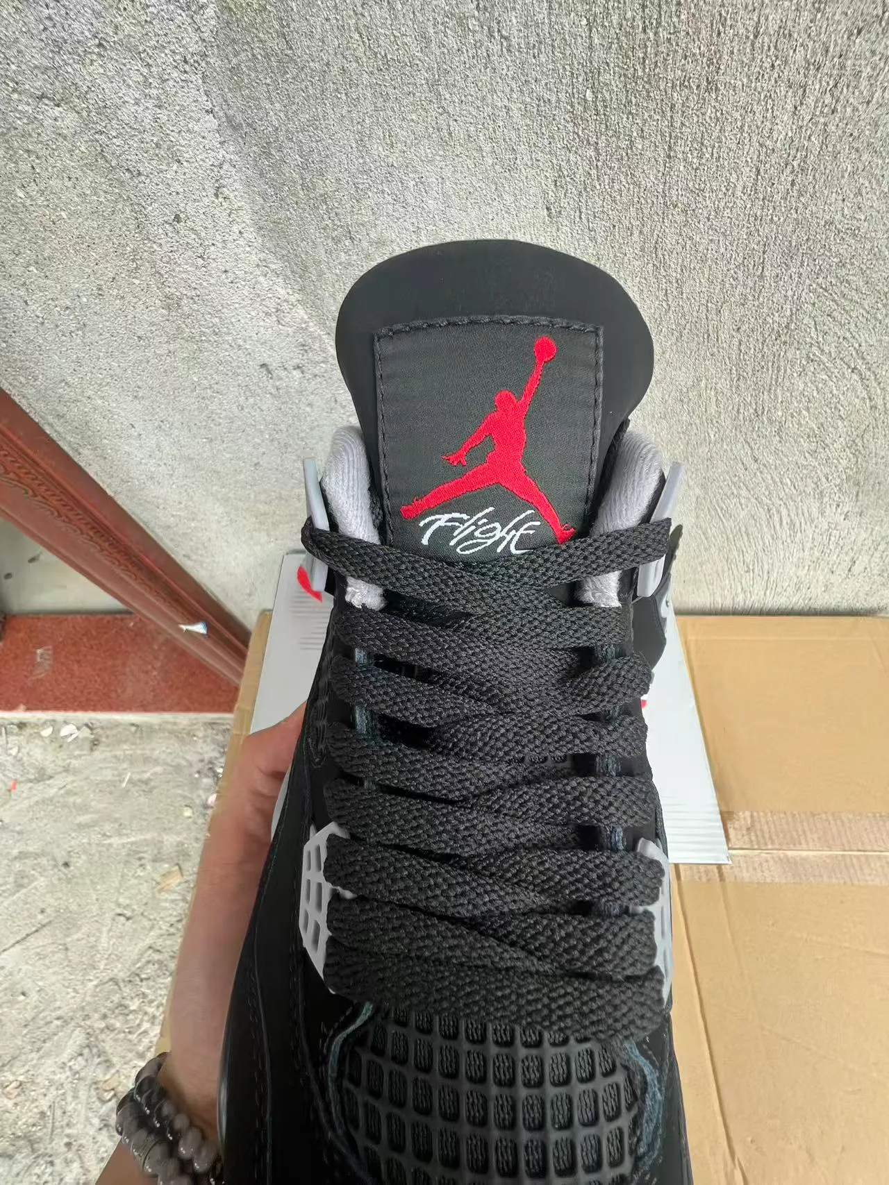 Air Jordan 4 Black White Red Basketball Shoes 4