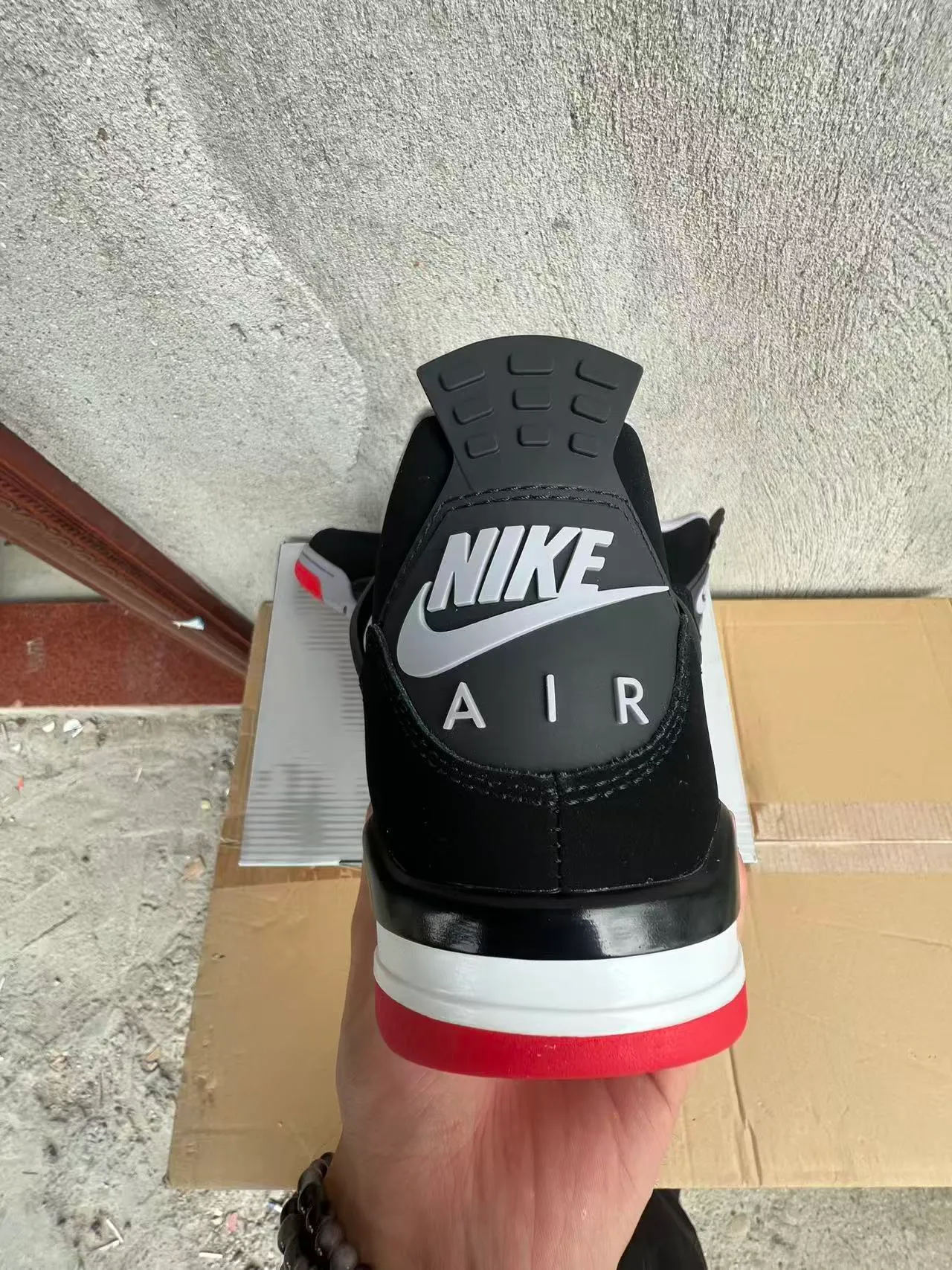 Air Jordan 4 Black White Red Basketball Shoes 8