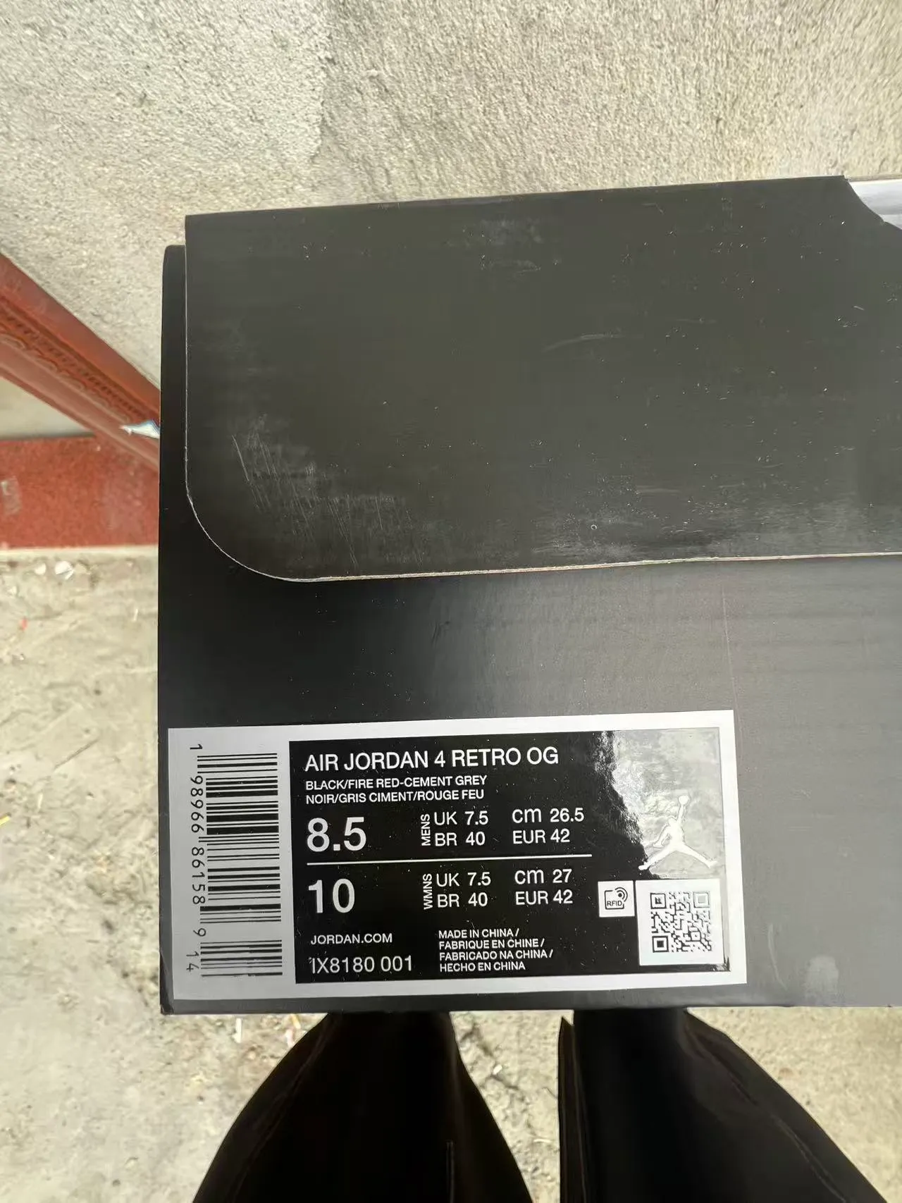 Air Jordan 4 Black White Red Basketball Shoes 10