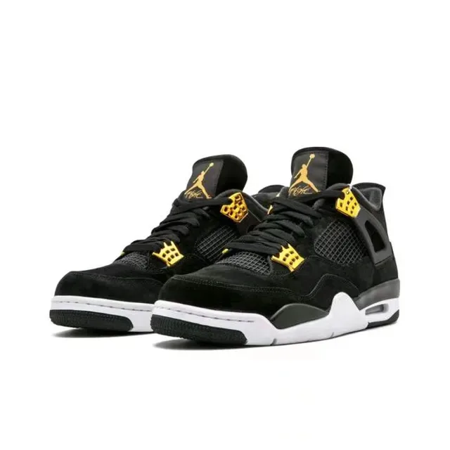 Air Jordan 4 Chaussures de Basketball Noir et Jaune 4