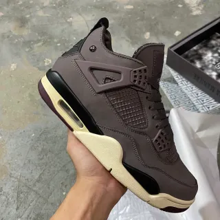 Air Jordan 4 Dark Brown and Cream Basketball Shoes