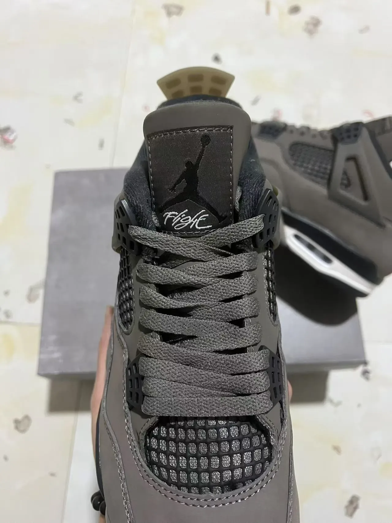 Air Jordan 4 Gris Noir Blanc Chaussures de Basketball 4
