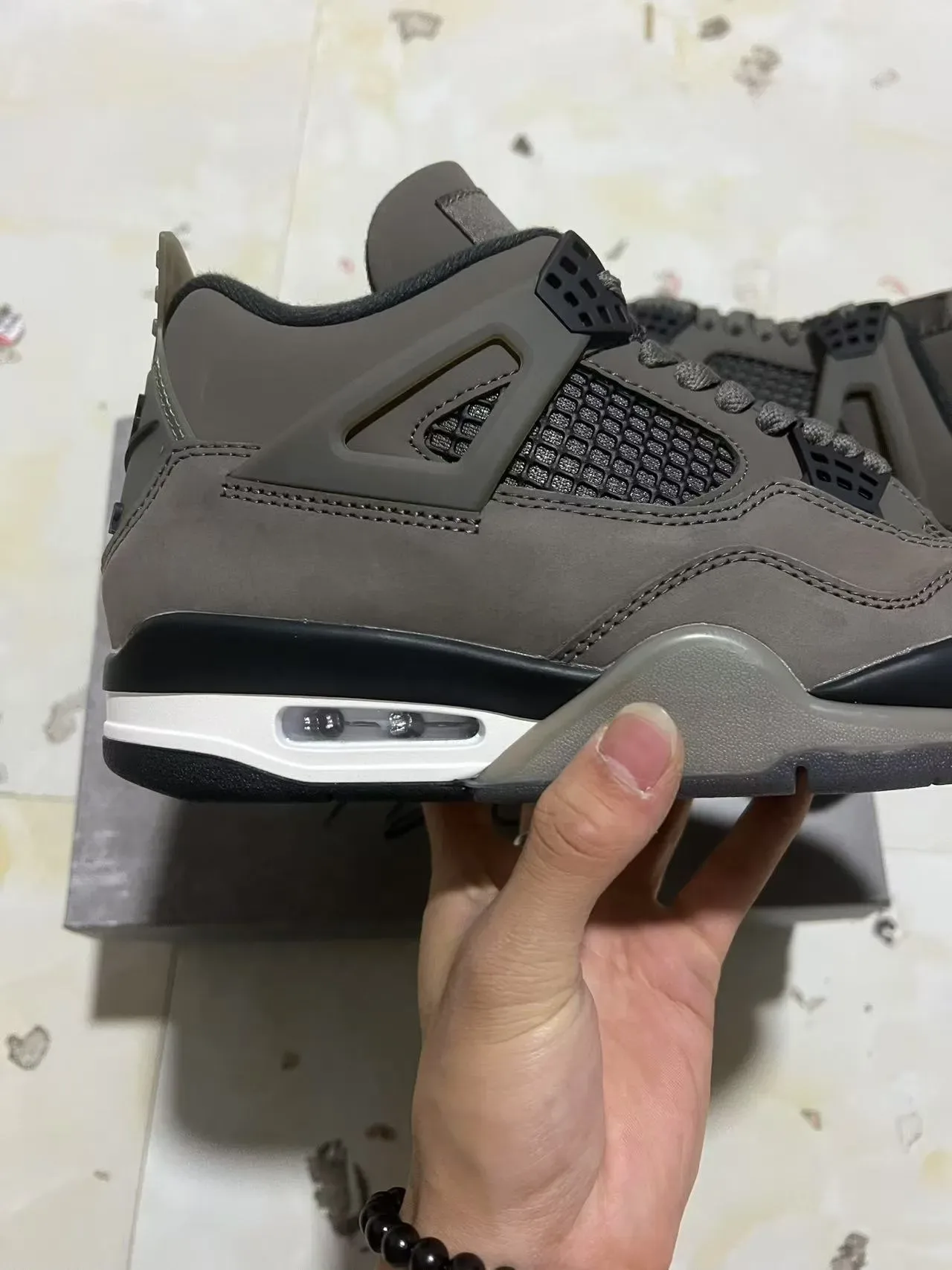 Air Jordan 4 Gris Noir Blanc Chaussures de Basketball 7