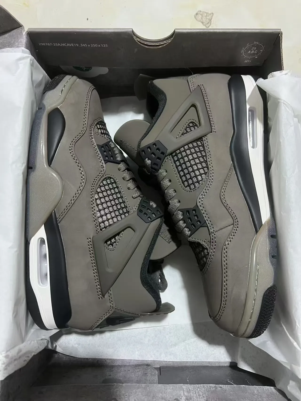 Air Jordan 4 Gris Noir Blanc Chaussures de Basketball 9