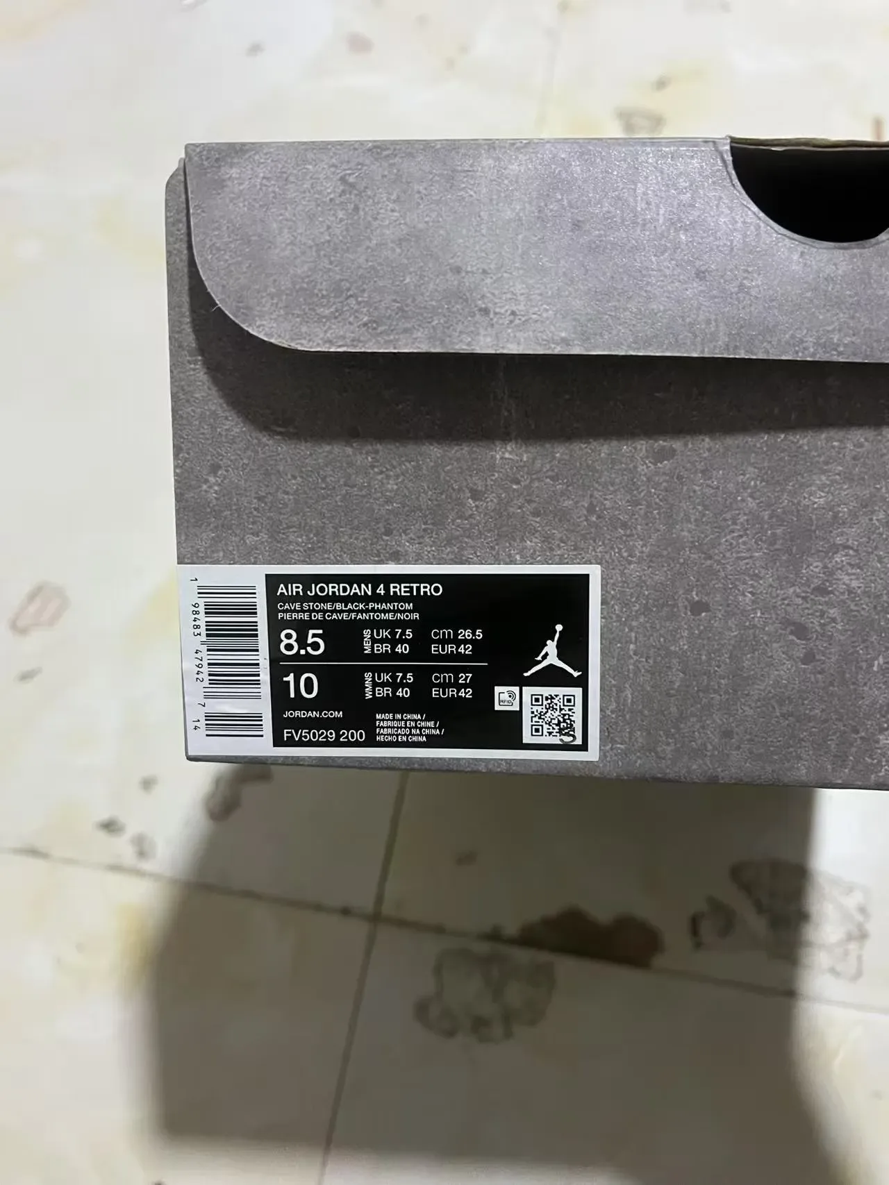 Air Jordan 4 Gris Noir Blanc Chaussures de Basketball 10