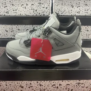 Air Jordan 4 Gray White Black Basketball Shoes