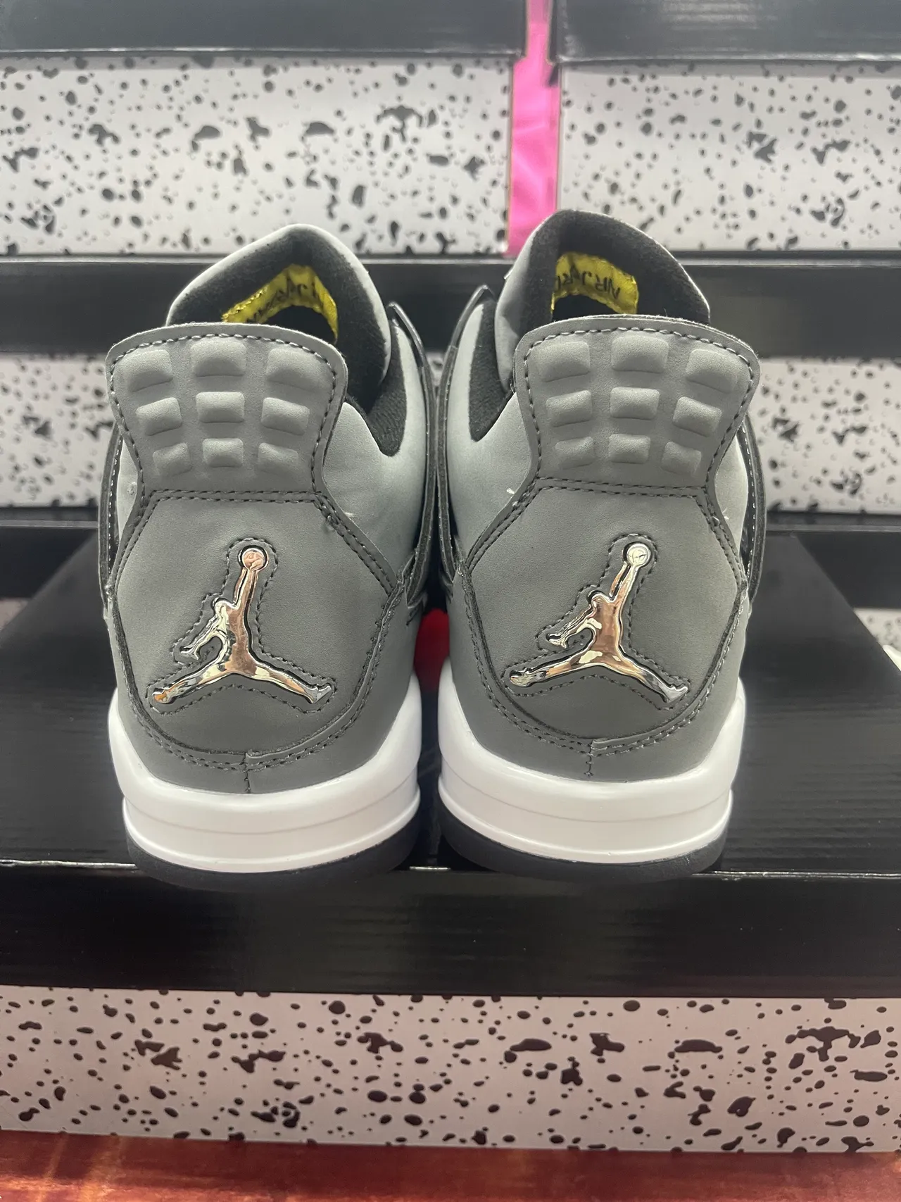 Air Jordan 4 Gray White Black Basketball Shoes 3